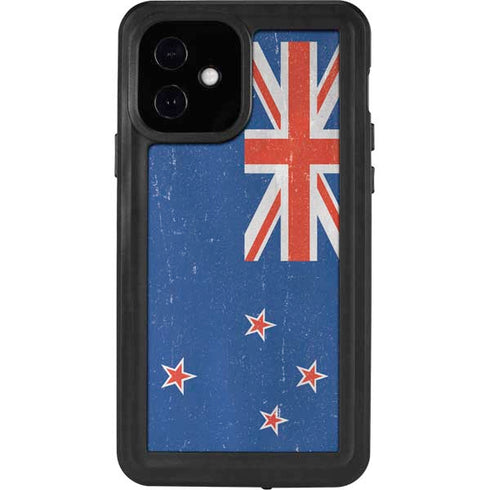 New Zealand Flag Distressed iPhone 12 Waterproof Case